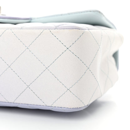 Chanel Lambskin Quilted Mini Rectangular Flap Light Blue Light Purple White 10 of 10