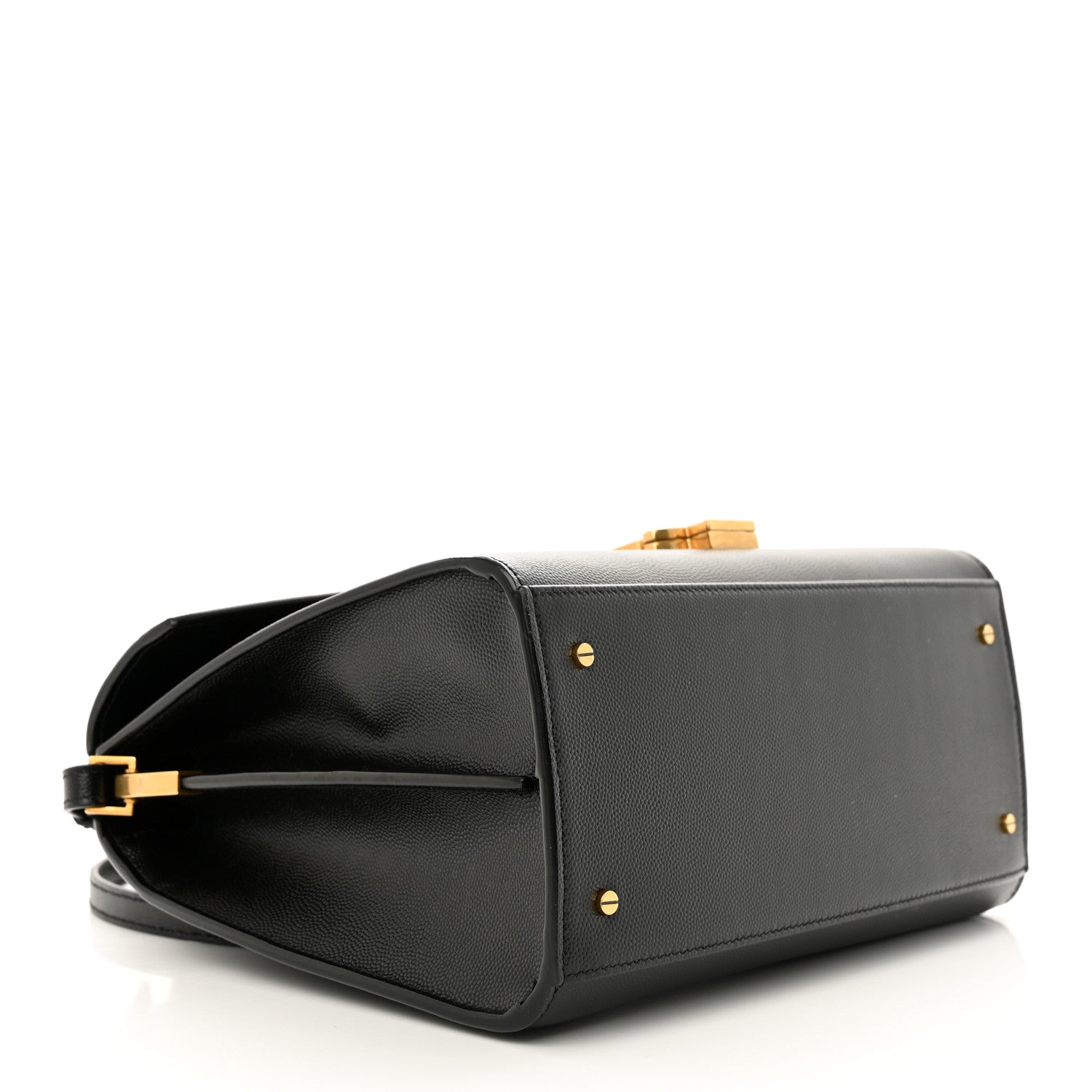 Saint Laurent Grain de Poudre Medium Classic Monogram Cassandra Top Handle Black Rouge Legion 4 of 10