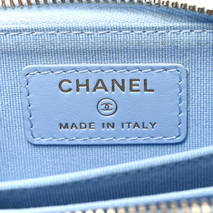 Chanel Caviar Quilted Zip Coin Purse Light Blue 6 of 9
