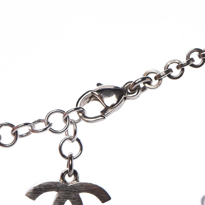 Chanel Crystal CC Drop Necklace Silver Blue Purple 6 of 8