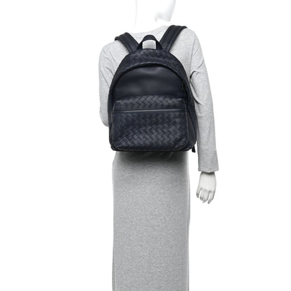 Bottega Veneta Smooth Calfskin Intrecciato Borsa Backpack Navy 2 of 9