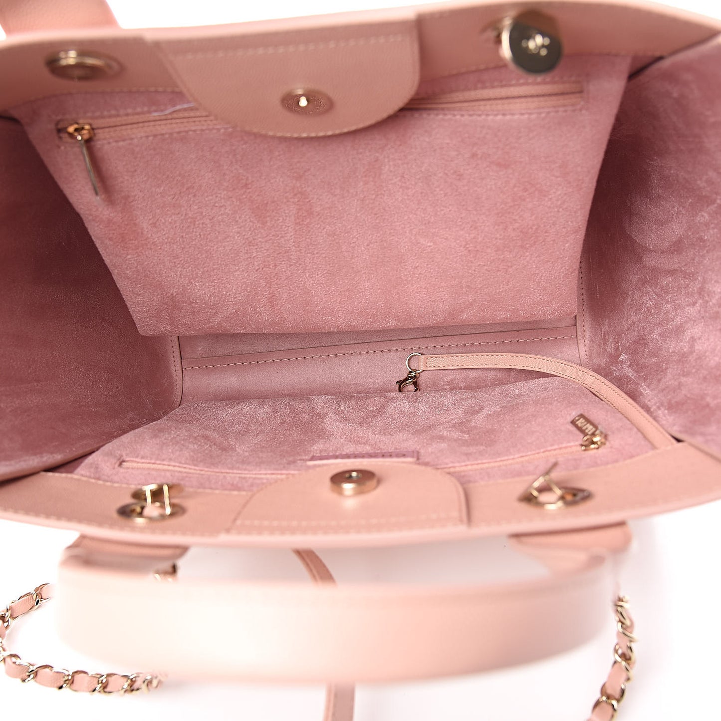 Caviar Small Studded Deauville Tote Light Pink