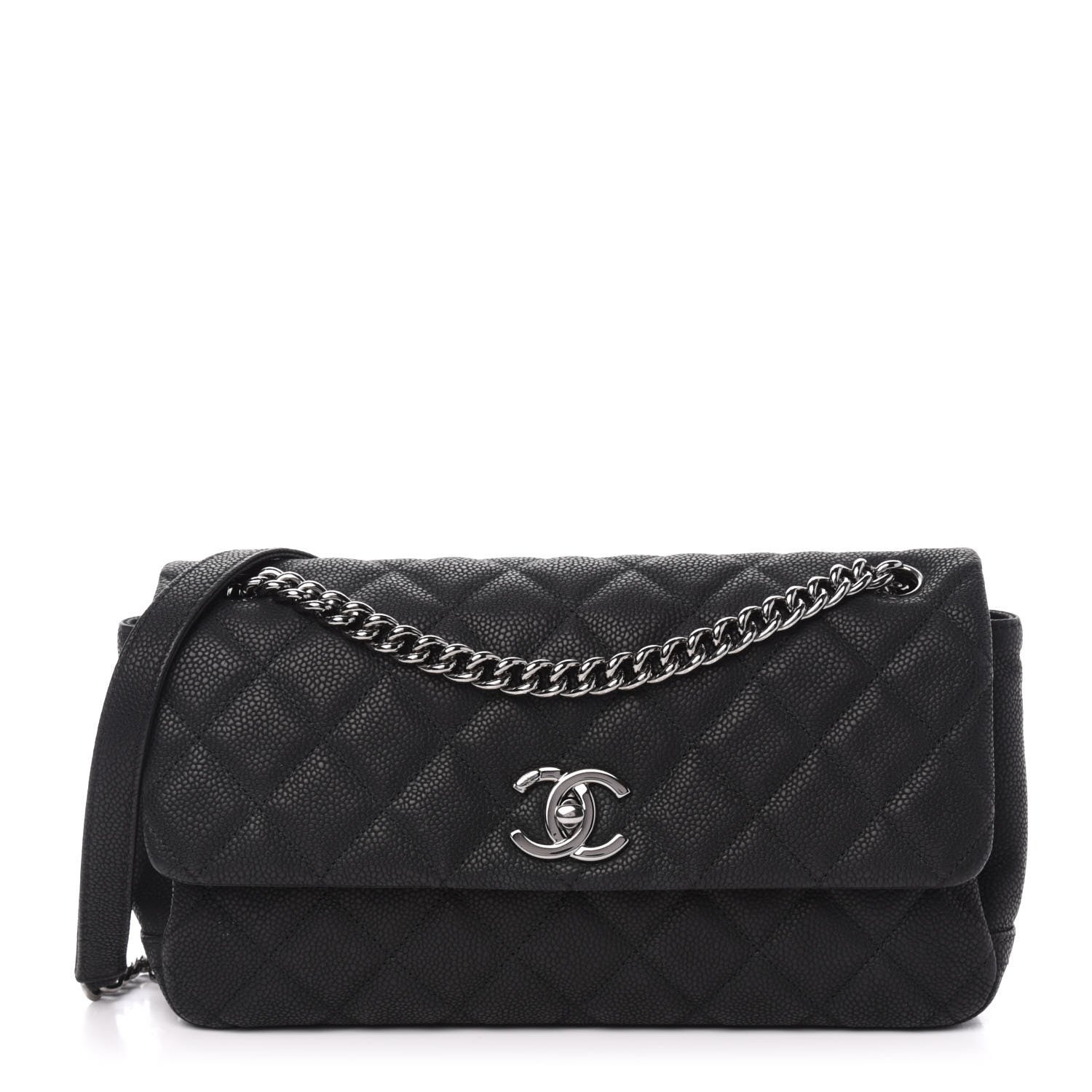 Chanel Iridescent Caviar Quilted Medium Lady Pearly Flap Black 1 of 11