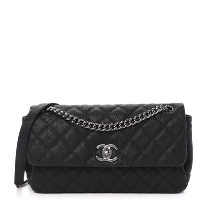 Chanel Iridescent Caviar Quilted Medium Lady Pearly Flap Black 1 of 11