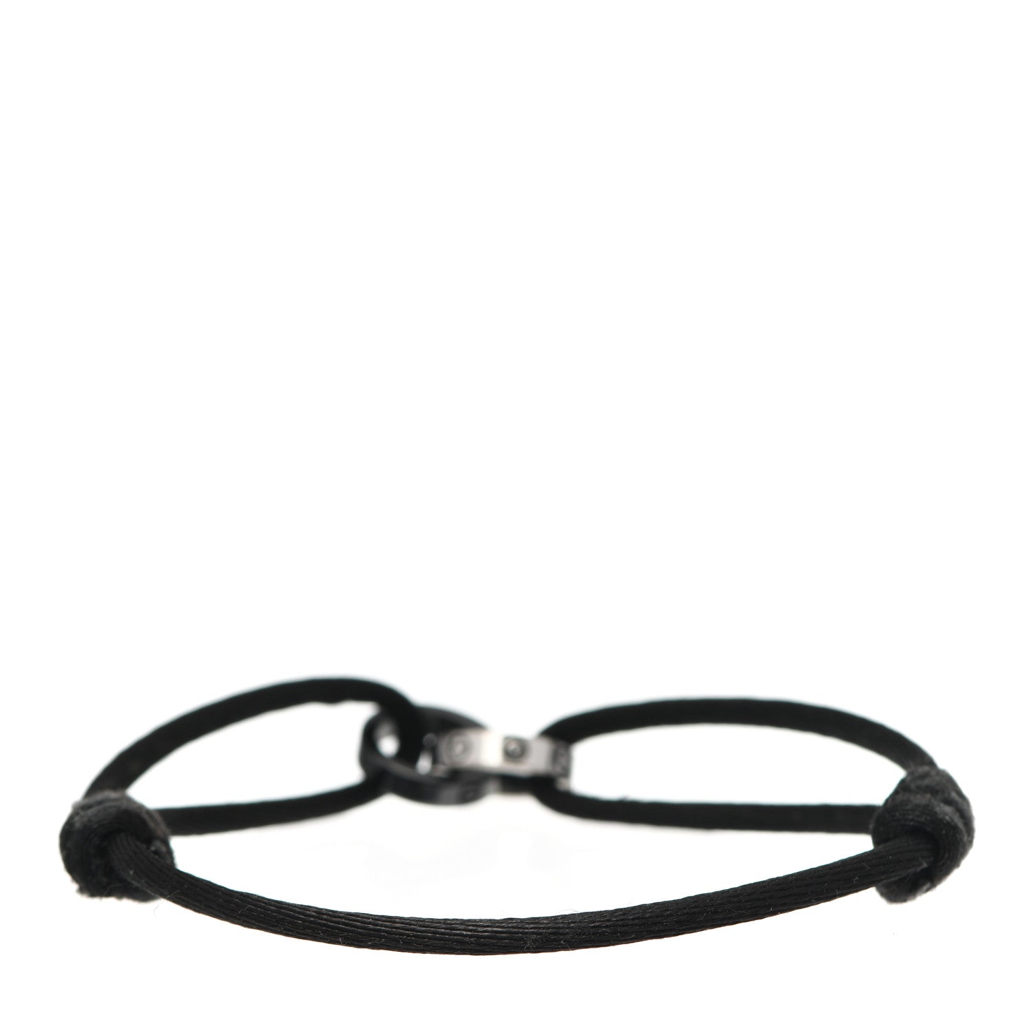Cartier 18K White Gold Ceramic 4 Diamond LOVE Cord Bracelet Black 3 of 6