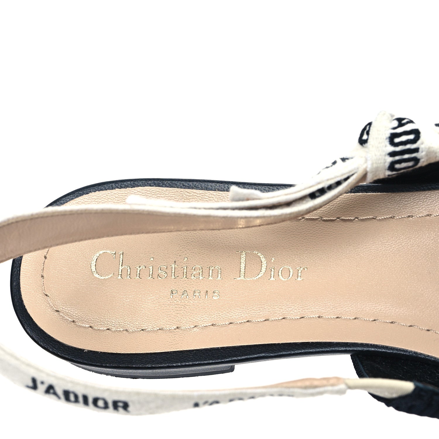 Christian Dior Technical Canvas Ribbon J'Adior Slingback Ballet Flats 40.5 Black 7 of 9