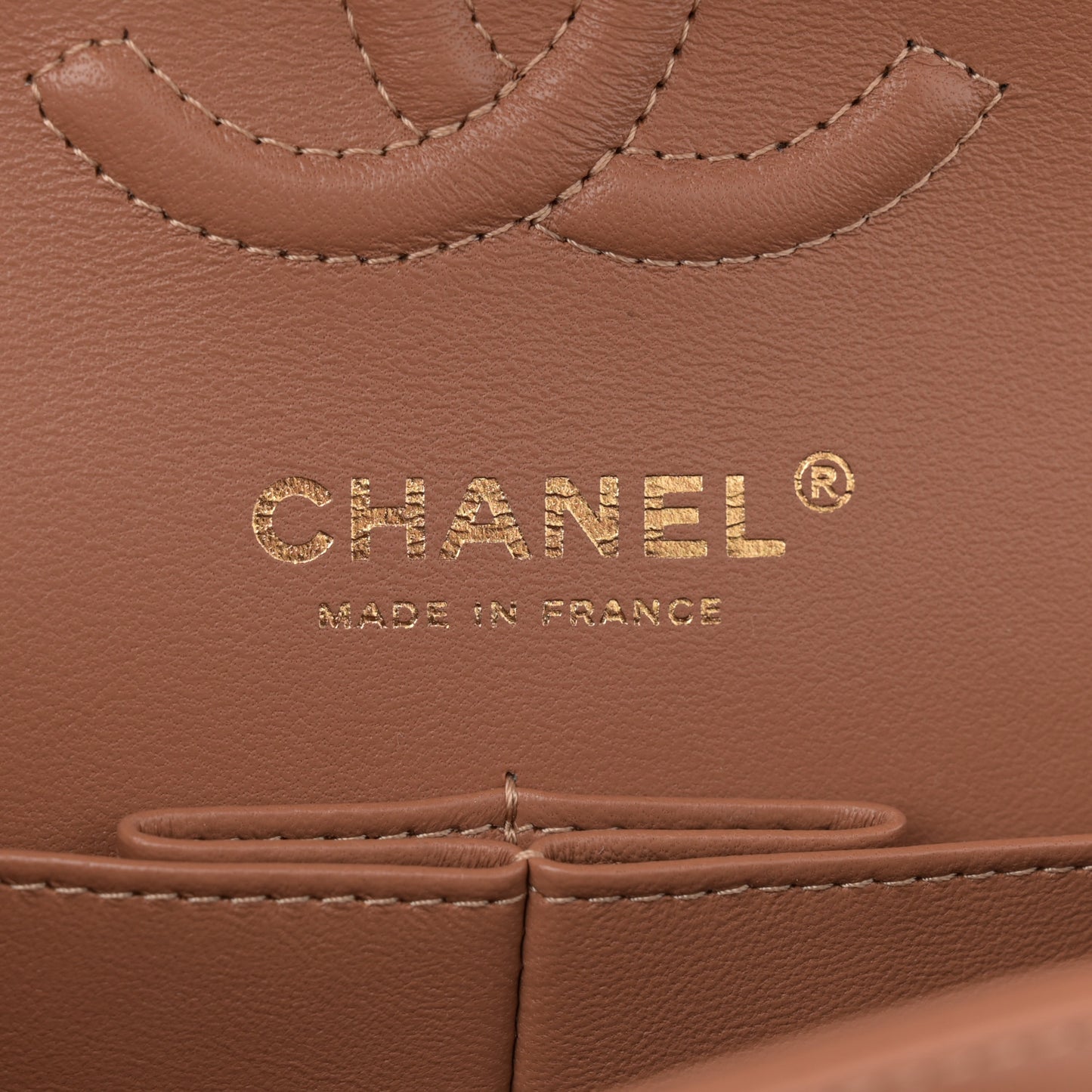 Lambskin Quilted Small Double Flap Brown
