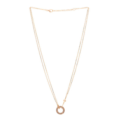 Cartier 18K Pink Gold 2 Diamond LOVE Necklace 3 of 5