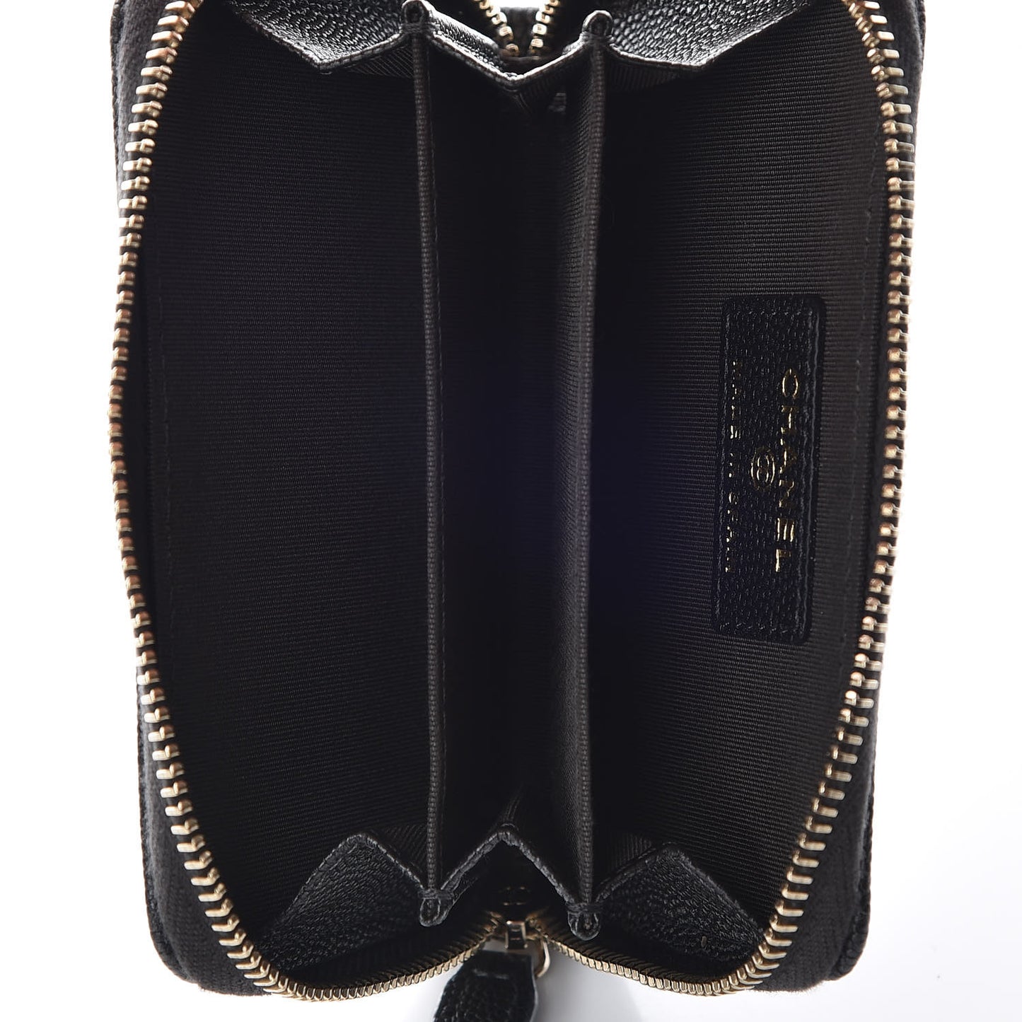 Metallic Caviar Chevron Quilted Vintage Mademoiselle Zip Coin Purse Dark Grey