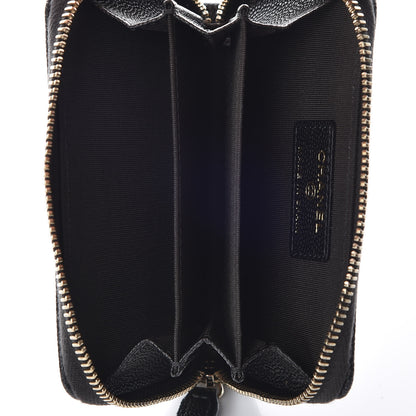 Chanel Metallic Caviar Chevron Quilted Vintage Mademoiselle Zip Coin Purse Dark Grey 7 of 10