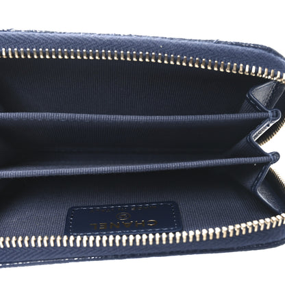 Chanel Caviar Quilted Zip Coin Purse Dark Blue 5 of 8