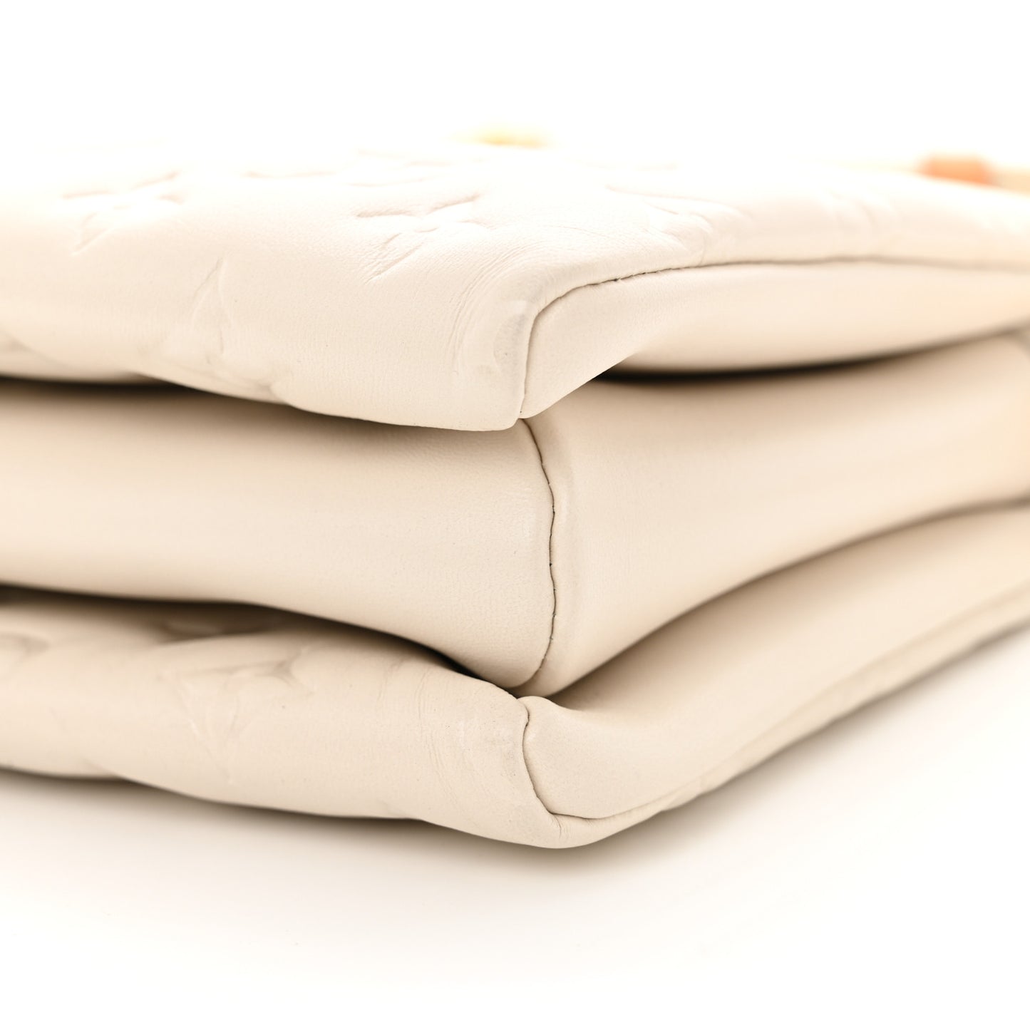 Lambskin Embossed Monogram Coussin PM Beige Cream