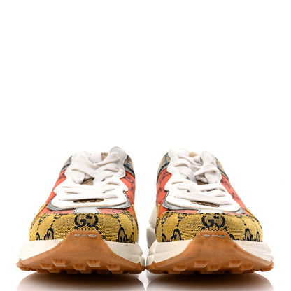 Gucci Monogram Multicolor Demetra Womens Rhyton Sneakers 37 Yellow Blue Great White Tabasco 3 of 11