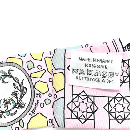 Hermes Silk La Danse Des Amazones Twilly Rose Pale Bleu Jaune 3 of 3