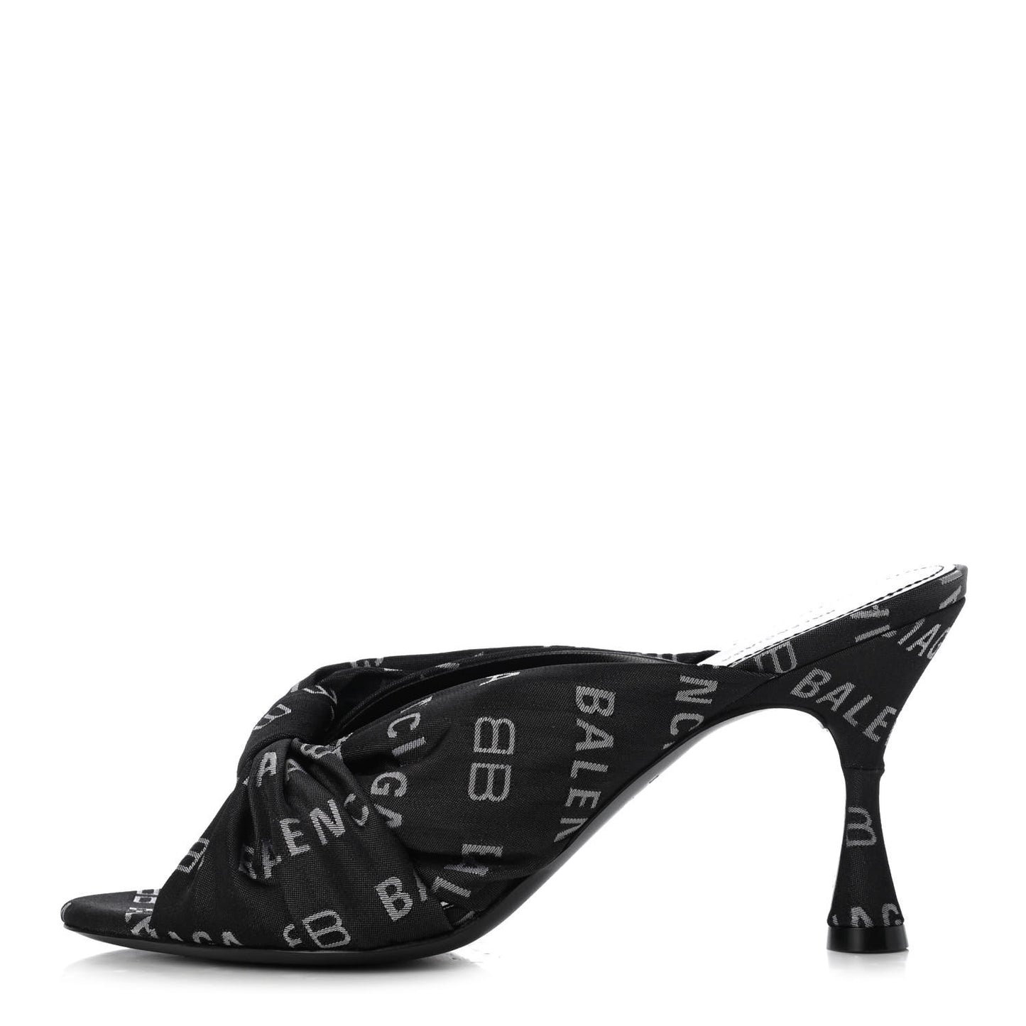 Jacquard Allover Logo Drapy 80mm Sandals 36.5 Black White