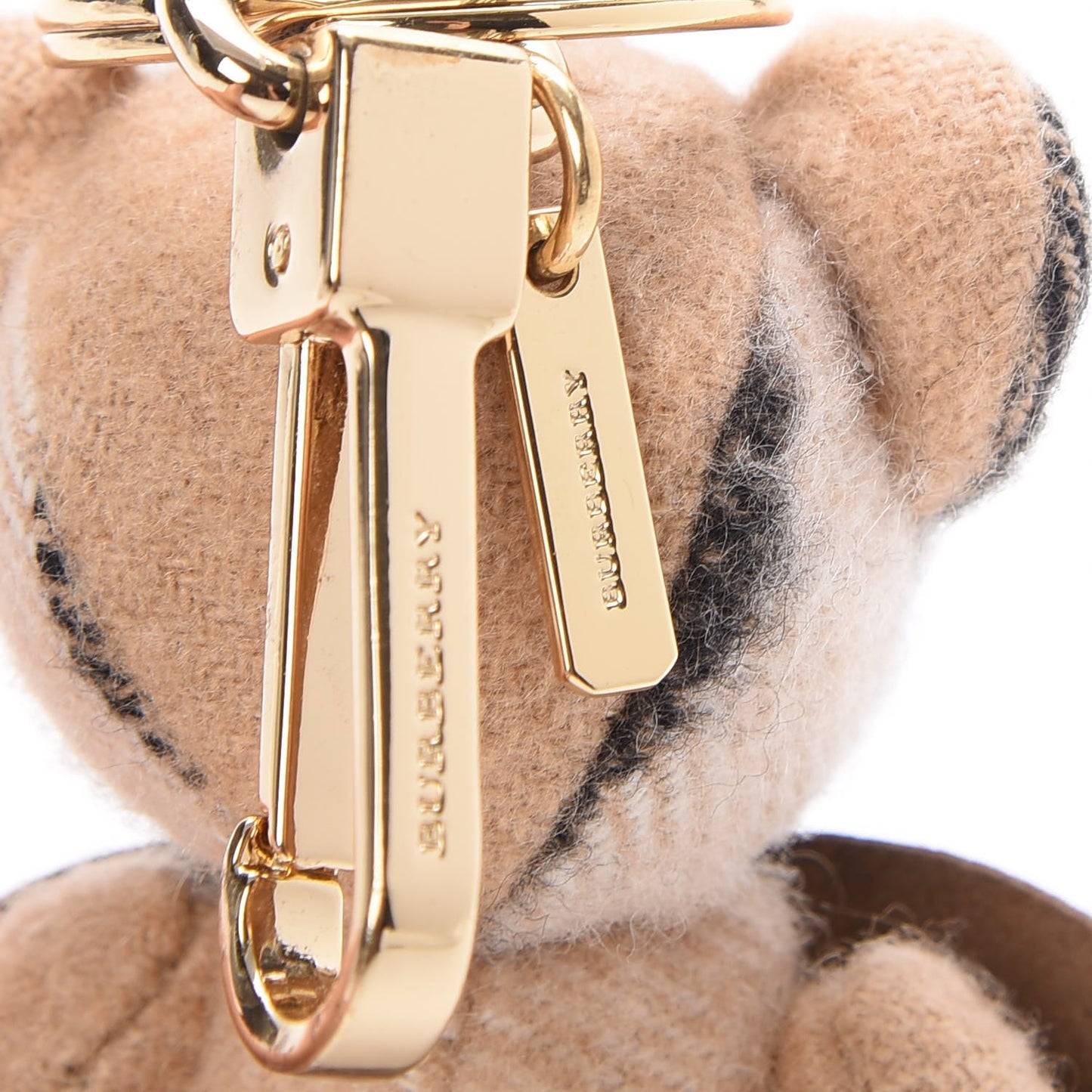 Cashmere House Check Thomas Bear Bag Charm Camel Gold