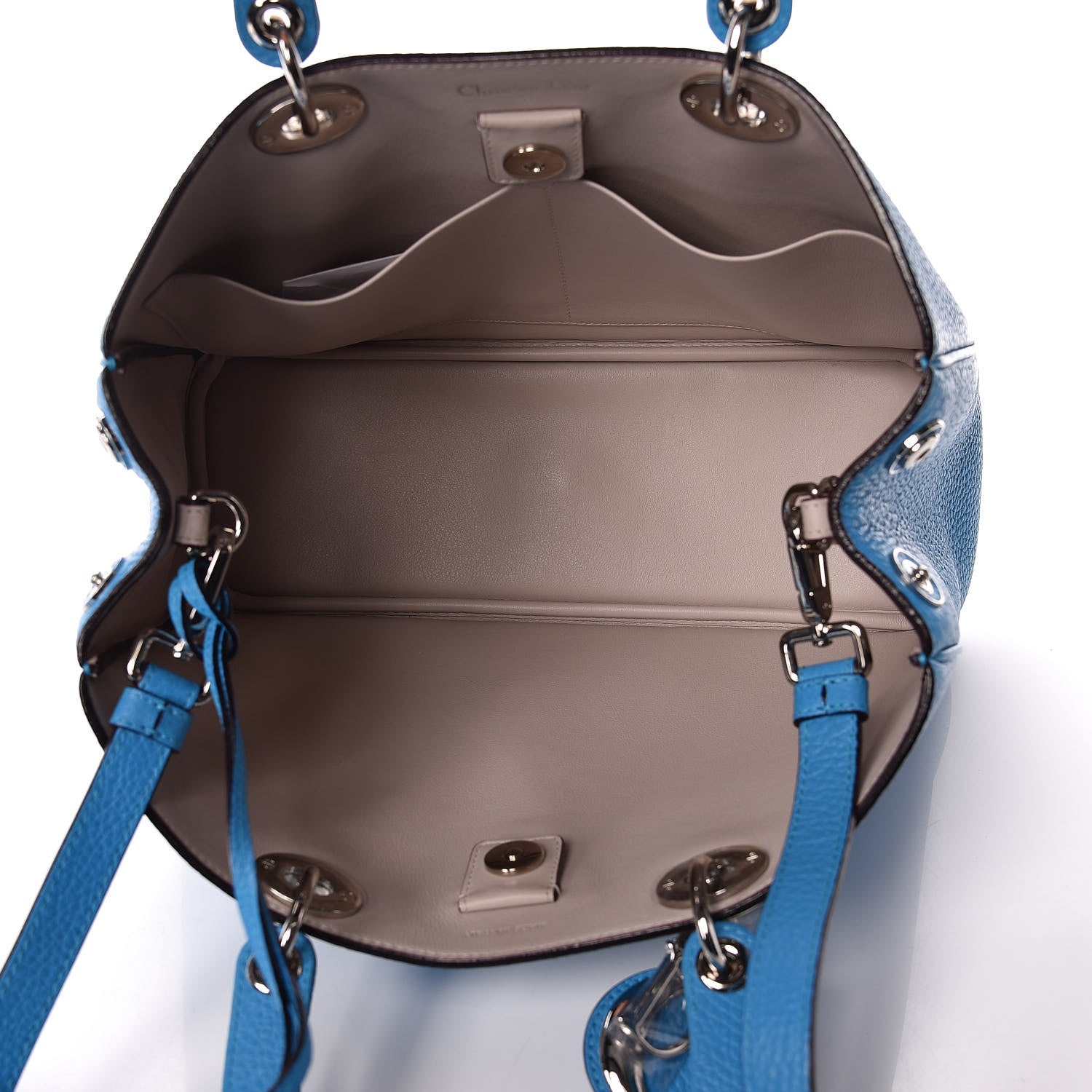 Christian Dior Bullcalf Medium Diorissimo Tote Bleu Nosy 9 of 18