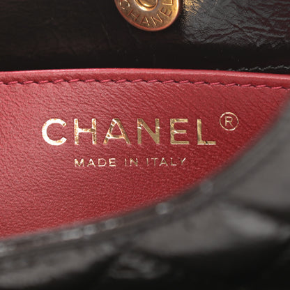 Chanel Shiny Crumpled Calfskin Quilted Small Wavy CC Hobo Black 7 of 9