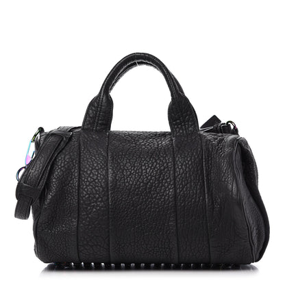Alexander Wang Pebbled Lambskin Rocco Matte Black Iridescent Hardware 1 of 8