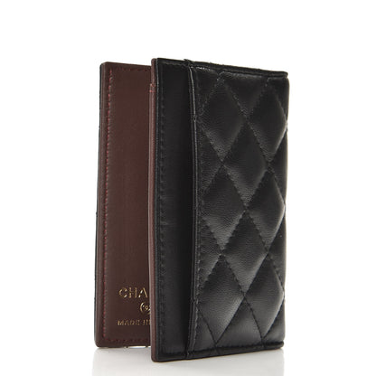 Chanel Lambskin Quilted Card Holder Wallet Black 3 of 8