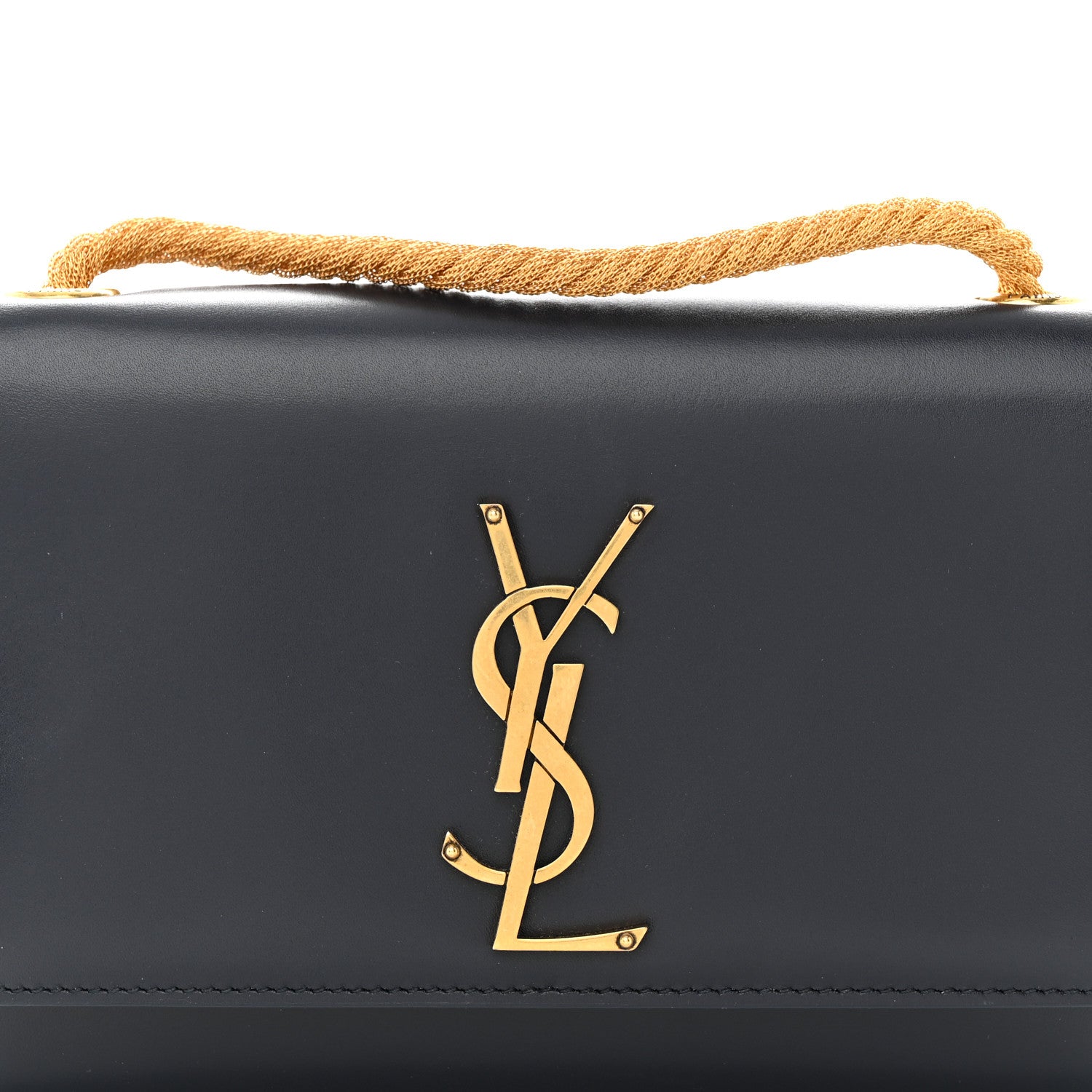 Saint Laurent Calfskin Small Monogram Kate Satchel Deep Marine 8 of 11
