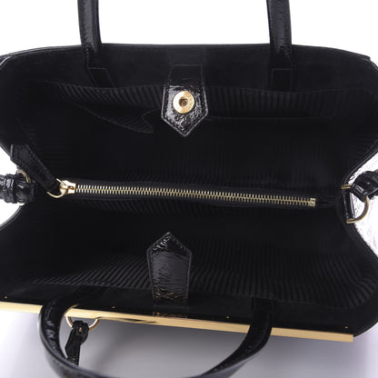Fendi Patent Regular 2Jours Tote Black Red Milk 6 of 10