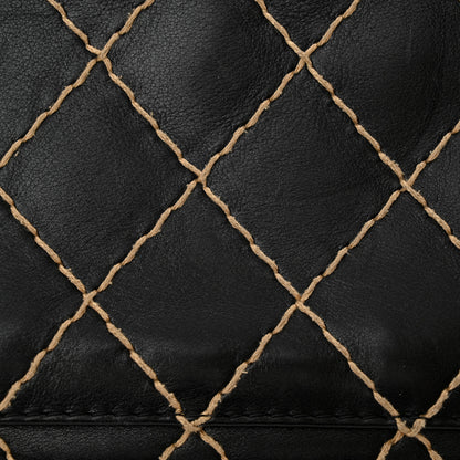 Chanel Calfskin Contrast Stitch Surpique Bowler Black 11 of 15