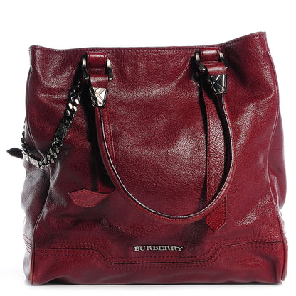 Burberry Grainy Calfskin Chain Tote Red 1 of 10