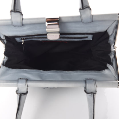 Valentino Garavani Lambskin Ruffle Tote Blue 5 of 14
