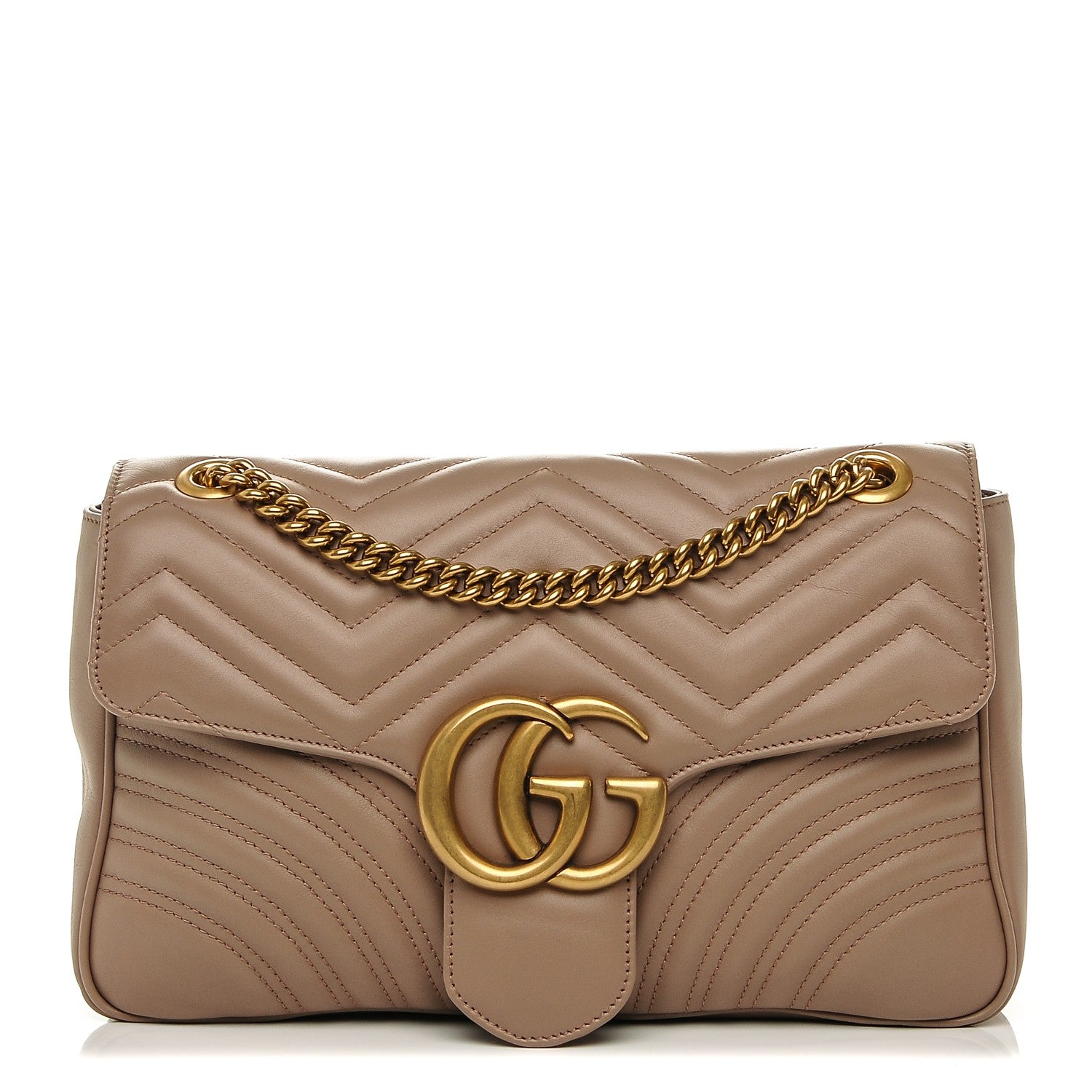 Gucci Calfskin Matelasse Medium GG Marmont Shoulder Bag Porcelain Rose 1 of 7