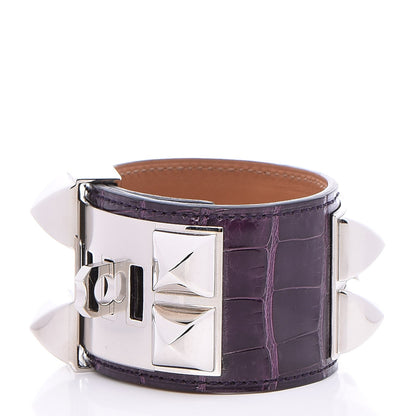 Hermes Shiny Alligator Collier De Chien CDC Bracelet S Amethyst 3 of 7