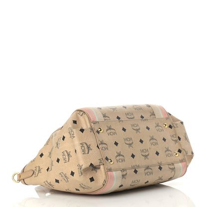 MCM Visetos Striped Tote Beige 4 of 20