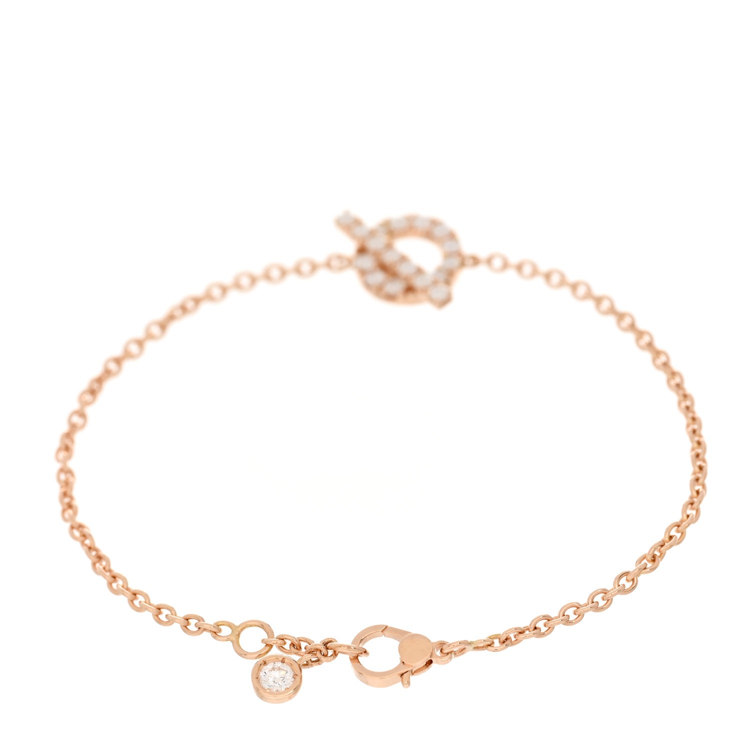 Hermes 18K Rose Gold Diamond Finesse Bracelet ST 2 of 4