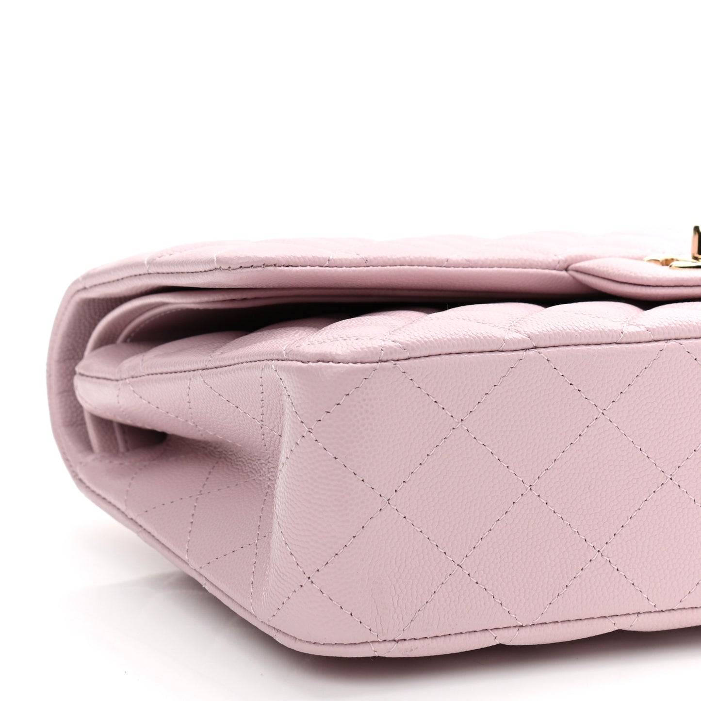 Caviar Quilted Medium Double Flap Light Pink