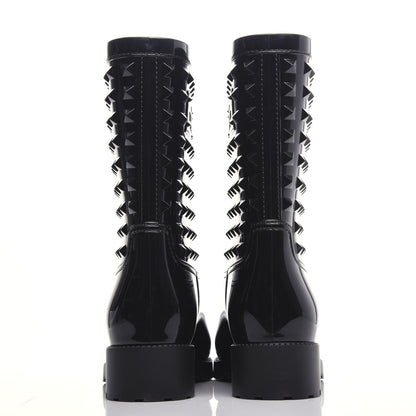 Valentino Garavani Rubber Rockstud Short Rainboots 40 Black 7 of 9
