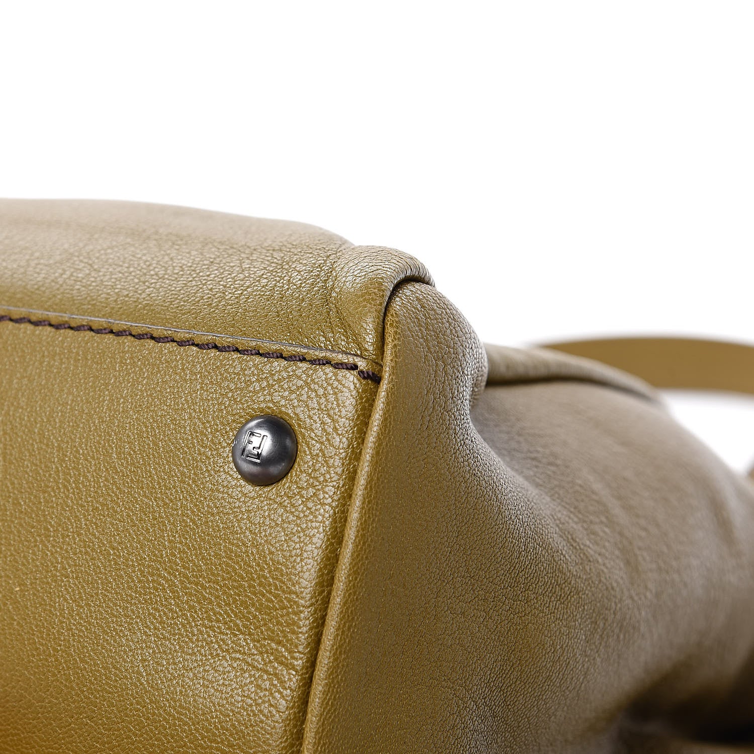 Fendi Goatskin Calf Hair Leopard Print Large Peekaboo Iconic Satchel Green 11 of 15