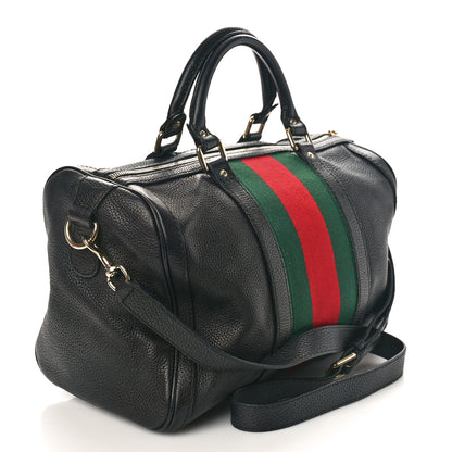 Gucci Calfskin Vintage Web Medium Boston Black 3 of 10