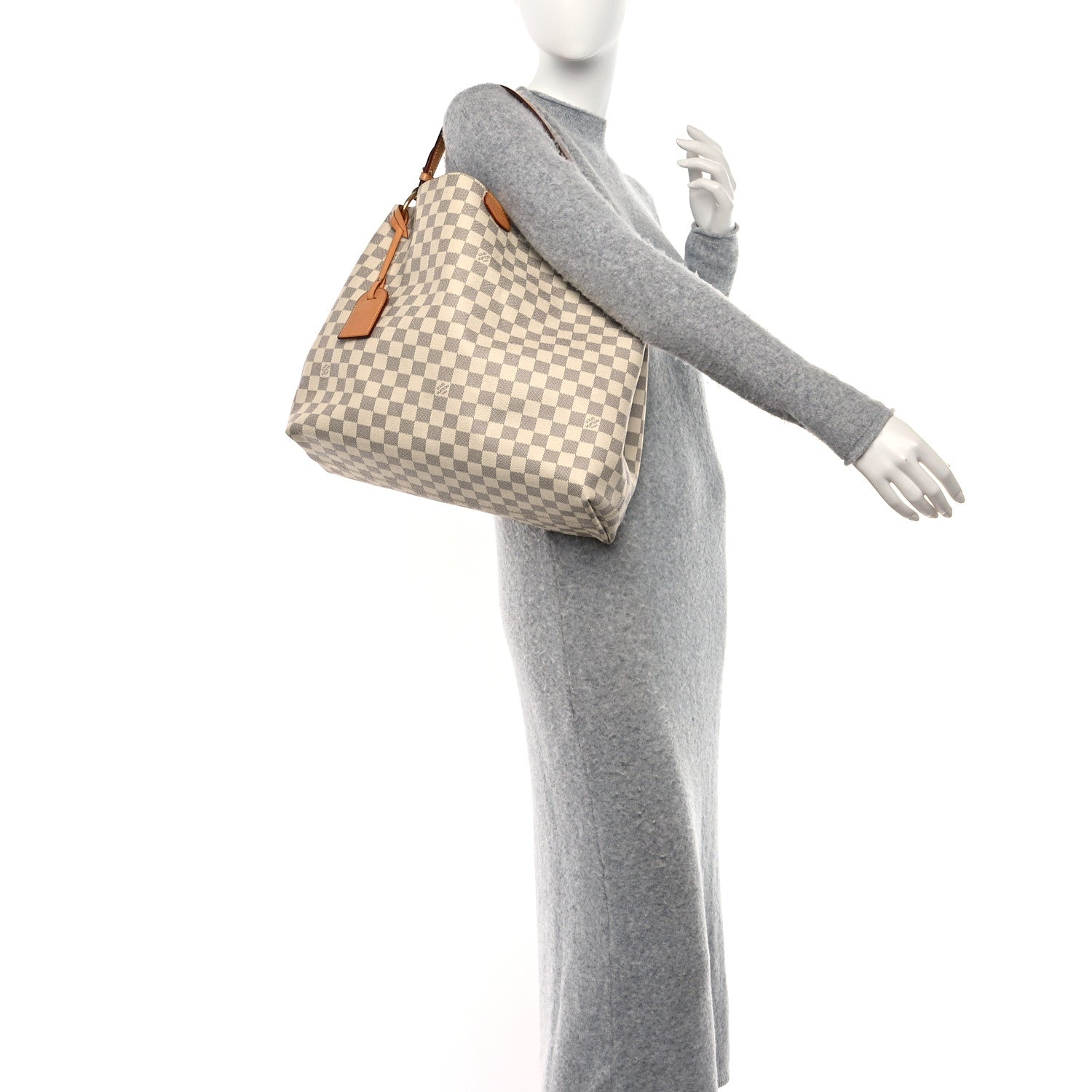 Louis Vuitton Damier Azur Graceful MM Rose Ballerine 2 of 9
