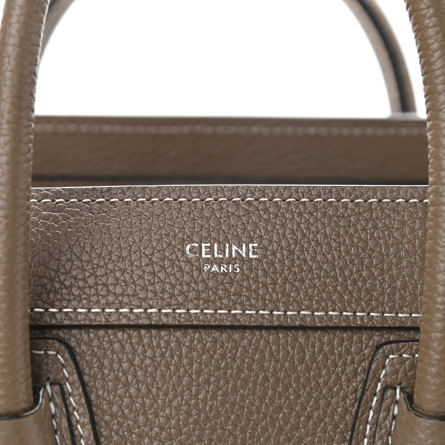 Celine Drummed Calfskin Nano Luggage Souris 6 of 11