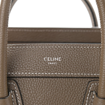 Celine Drummed Calfskin Nano Luggage Souris 6 of 11
