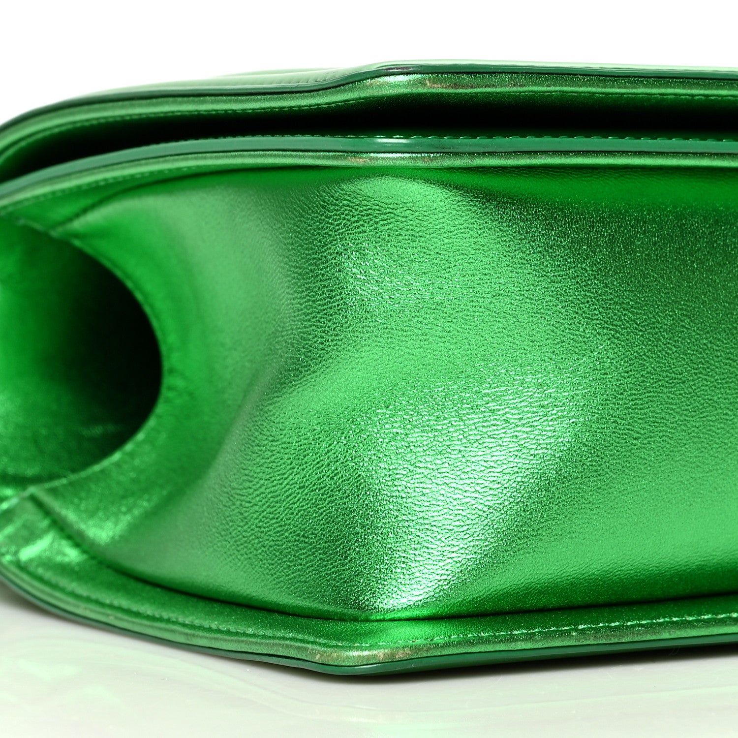 Chanel Metallic Patent Calfskin Quilted Medium Boy Flap Green 9 of 13