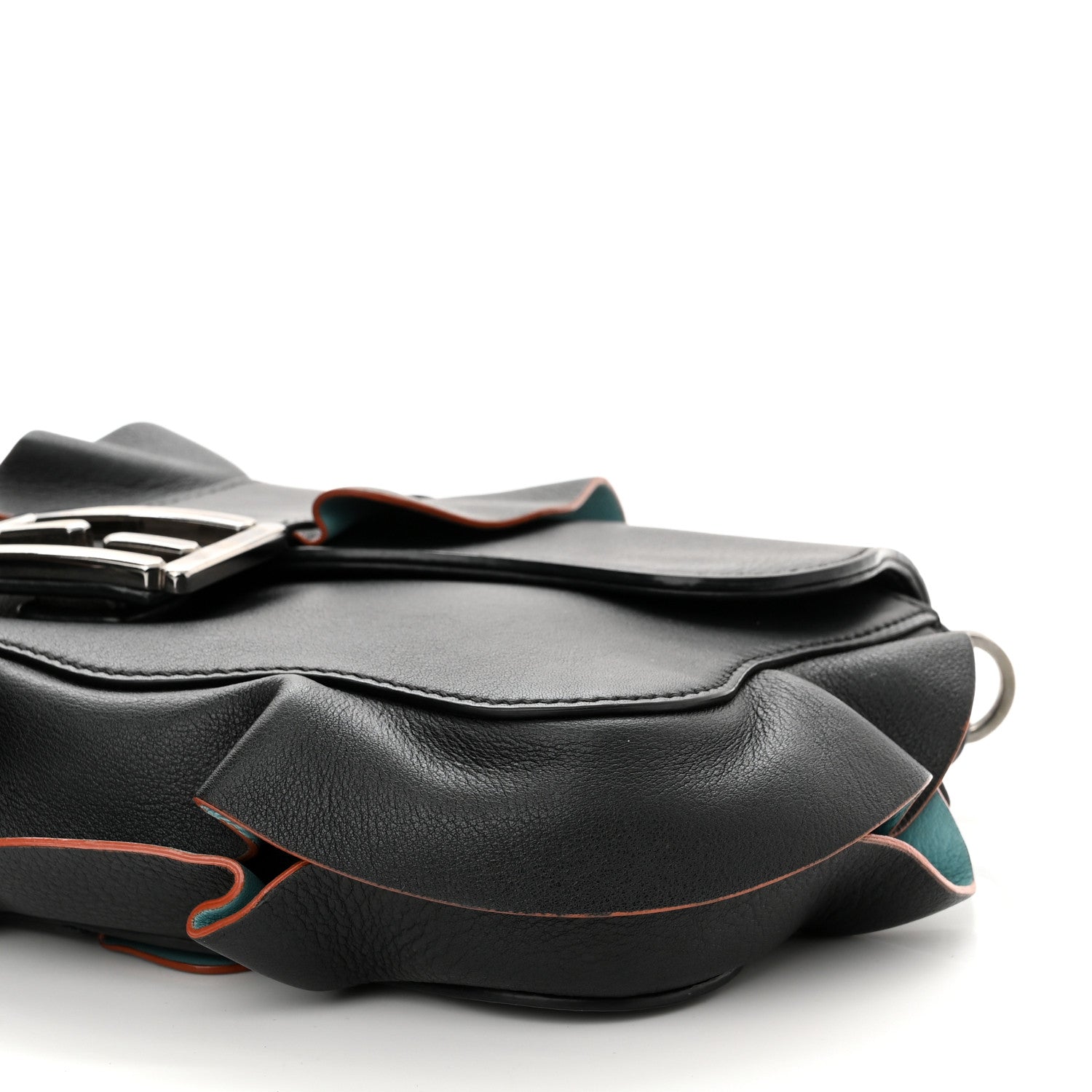 Fendi Calfskin Waves Baguette Black Turchese 10 of 11