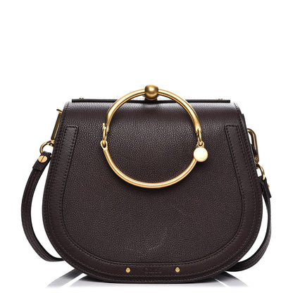 Chloe Calfskin Suede Medium Nile Bracelet Bag Carbon Brown 1 of 9