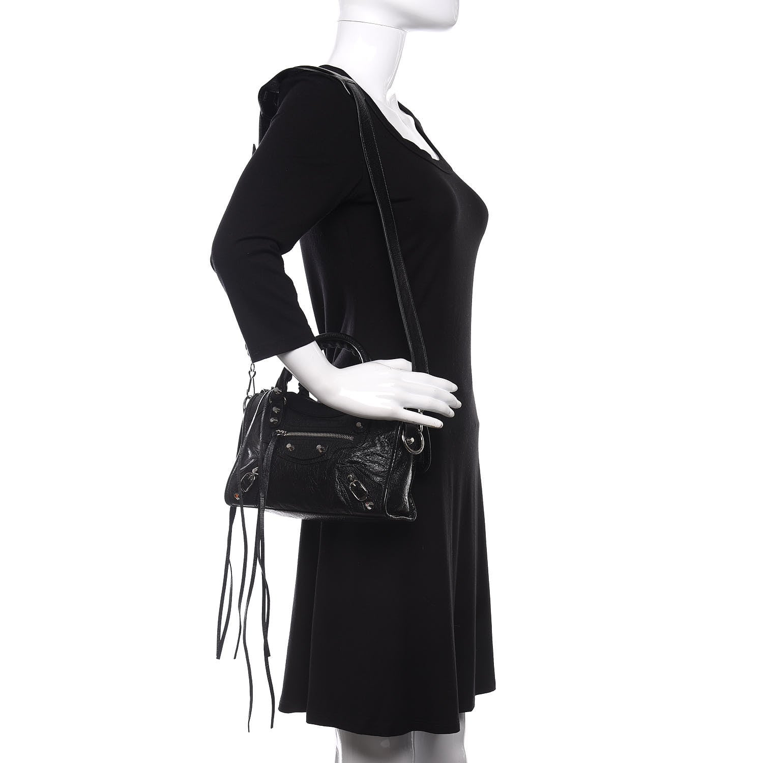 Balenciaga Agneau Classic Silver Hardware Mini City Black 2 of 10
