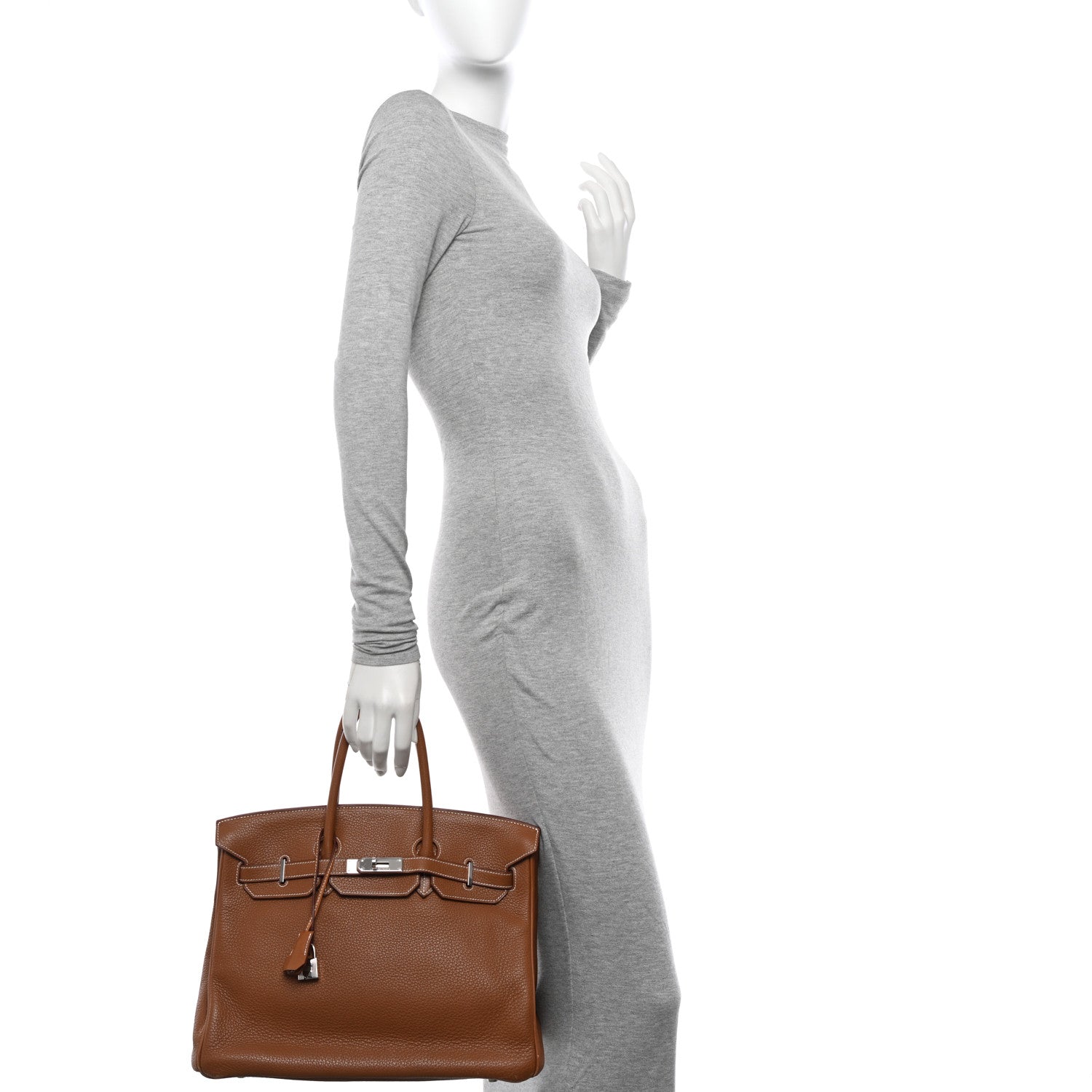 Hermes Taurillon Clemence Birkin 35 Gold 2 of 17