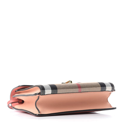 Burberry Derby Calfskin House Check Small Macken Crossbody Bag Copper Pink 4 of 11