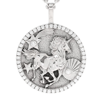 Anita Ko 18K White Gold Diamond Lucky Unicorn Talisman Pendant Necklace 4 of 7