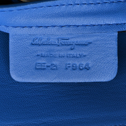 Salvatore Ferragamo Lambskin Logo Embossed Bonnie Tote Turquoise 12 of 15