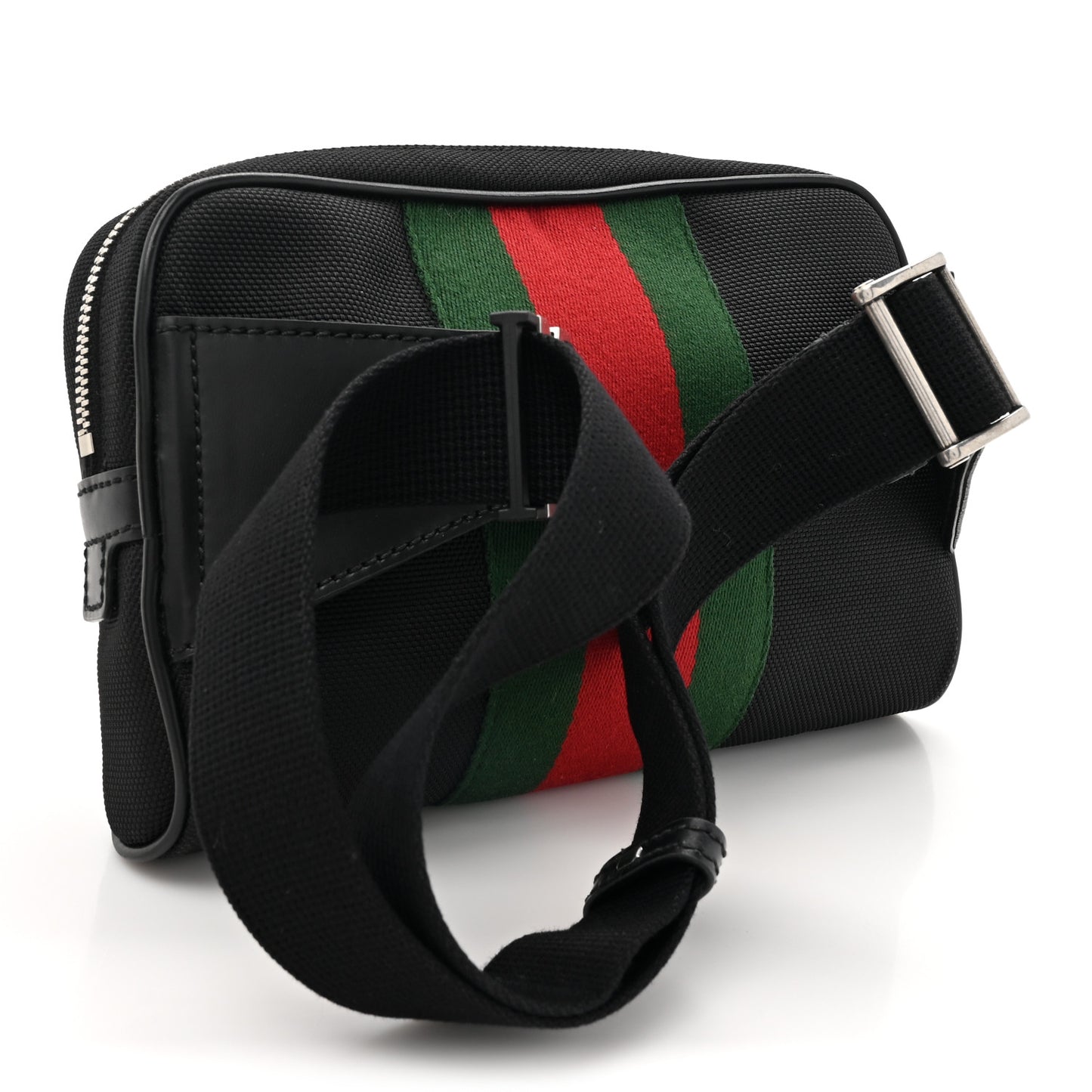 Canvas Web Slim Belt Bag Black