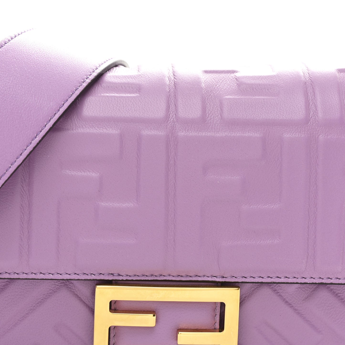 Nappa FF 1974 Embossed Baguette Agapanto